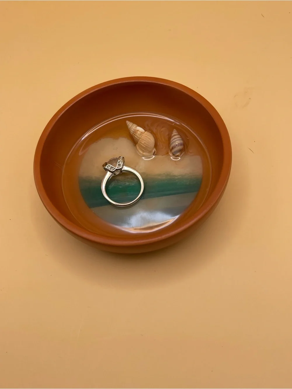 Terracotta Brown Nautical Trinket Dish, NEW
